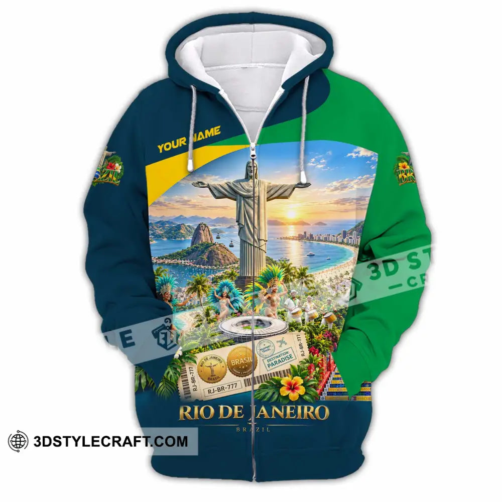 Unisex Shirt - Custom Brazil Shirt - Zipper Hoodie / S - T-shirt
