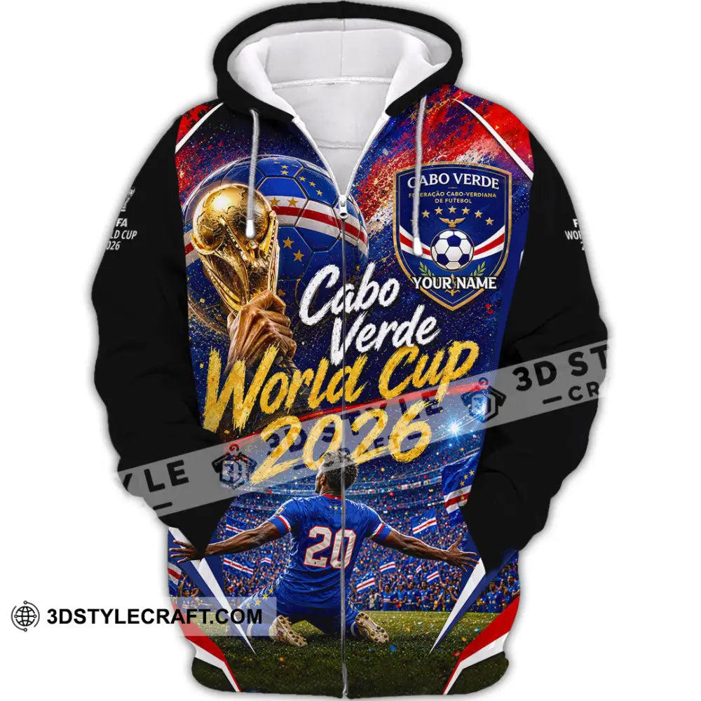 Unisex Shirt - Custom Cabo Verde World Cup 2026 Shirt - Zipper Hoodie / S - T-shirt