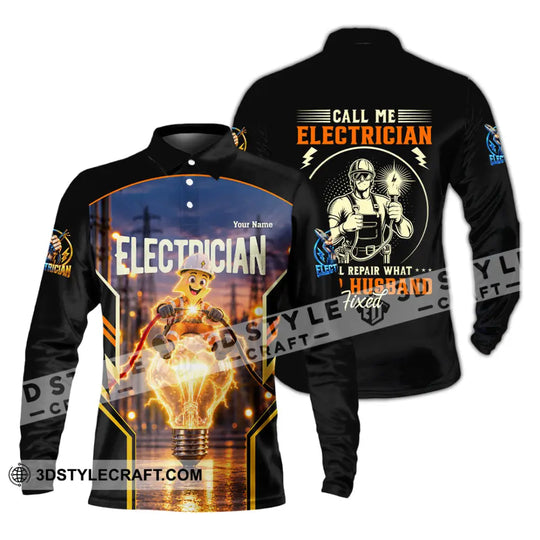 Unisex Shirt - Custom Call Me Electrician Shirt style option 3