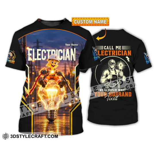 Unisex Shirt - Custom Call Me Electrician Shirt style option 1