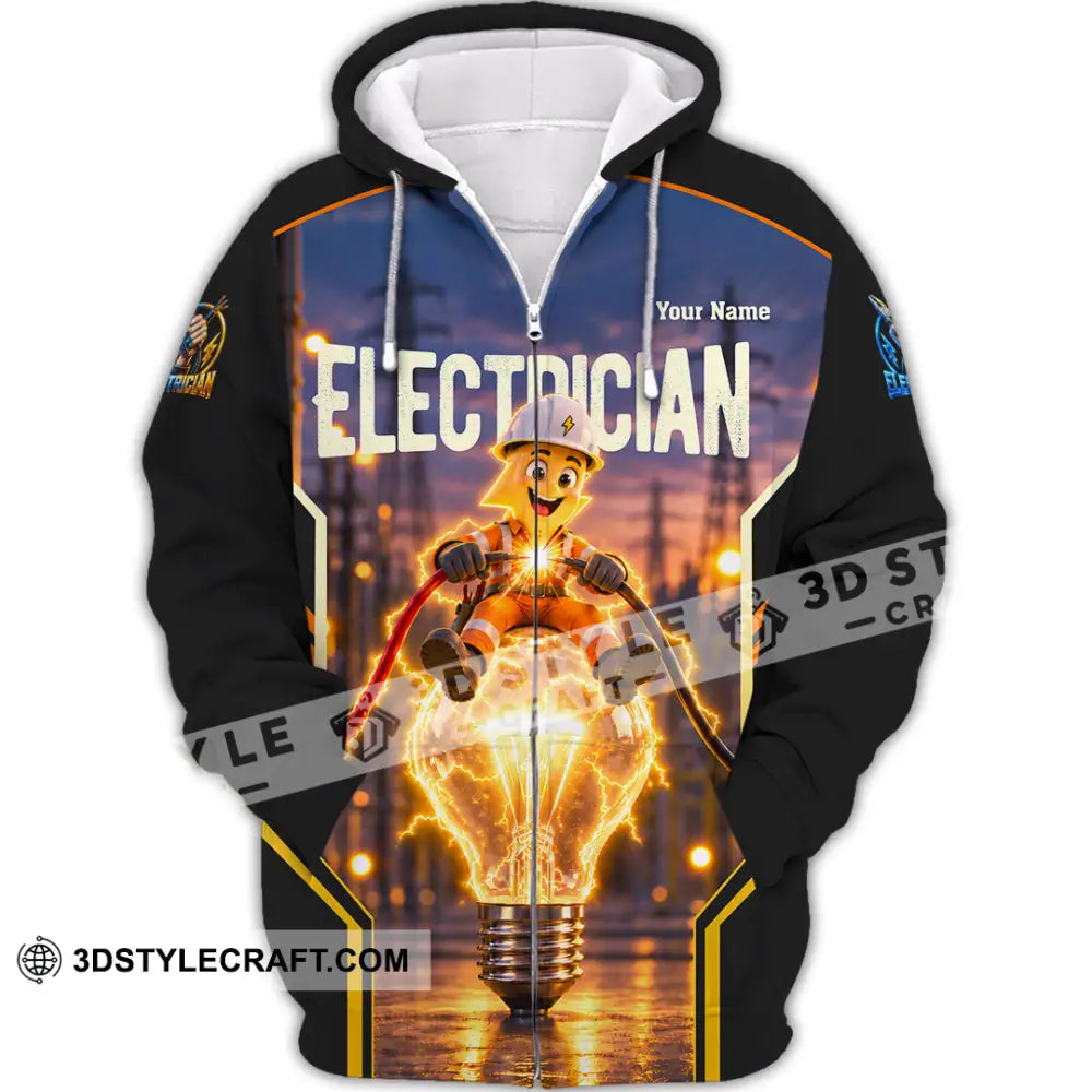 Unisex Shirt - Custom Call Me Electrician Shirt - Zipper Hoodie / S - T-shirt