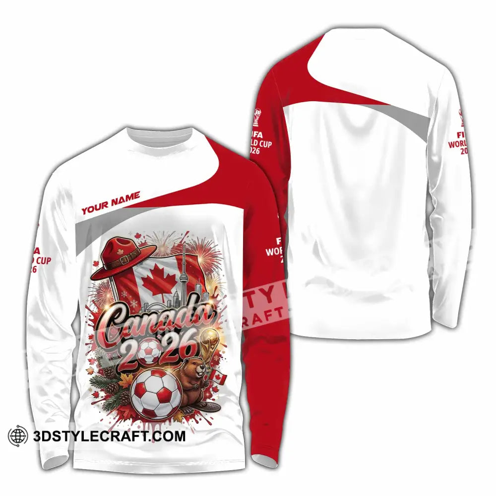 Unisex Shirt - Custom Canada World Cup 2026 3D Shirt - Long Sleeve Shirt / S - T-shirt