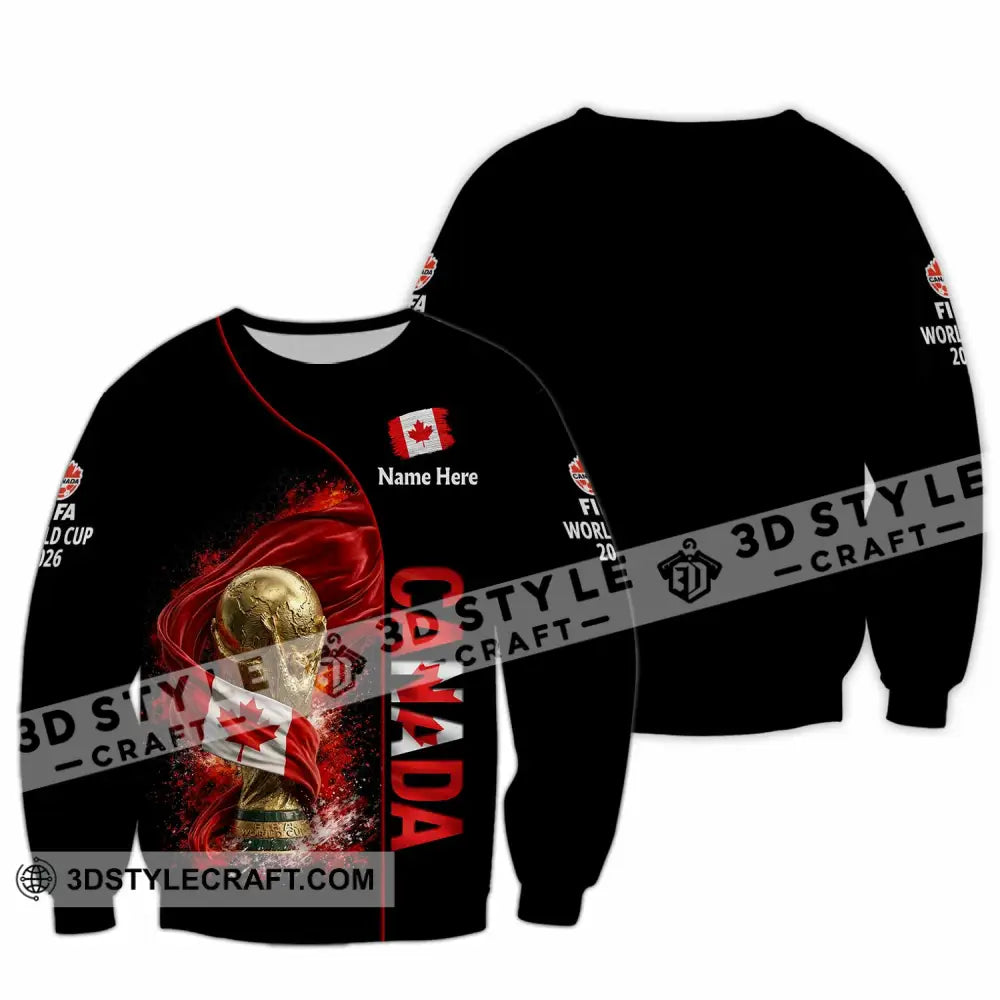 Unisex Shirt - Custom World Cup 2026 Canada 3D Shirt Long Sleeve / S T-shirt