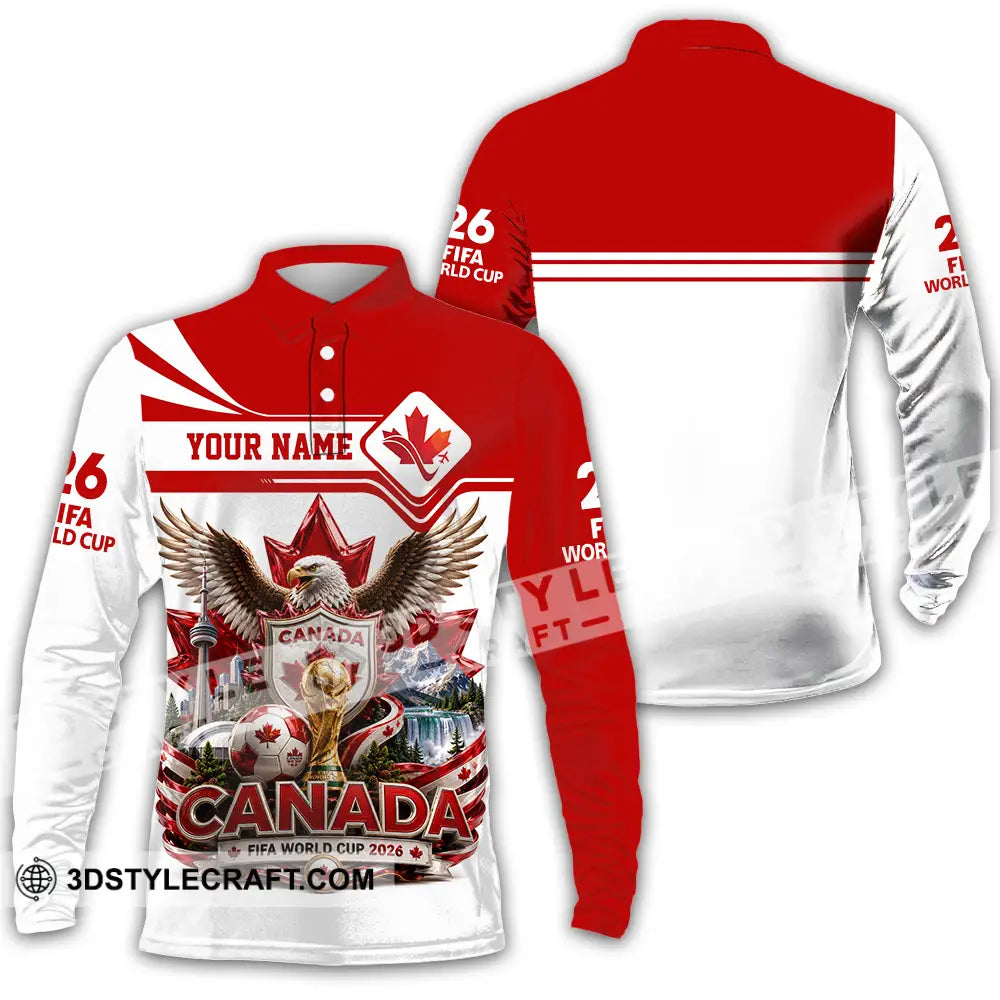 Unisex Shirt - Custom Canada World Cup 2026 Shirt - Long Sleeve Polo / S - T-shirt