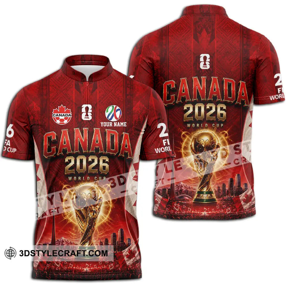 Unisex Shirt - Custom Canada World Cup 2026 Shirt - Zipper Polo Shirt / S - T-shirt