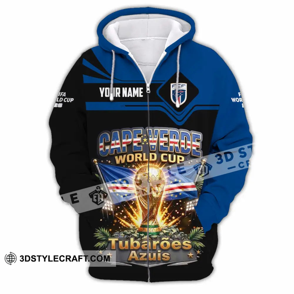 Unisex Shirt - Custom Cape Verde World Cup 2026 Shirt - Zipper Hoodie / S - T-shirt