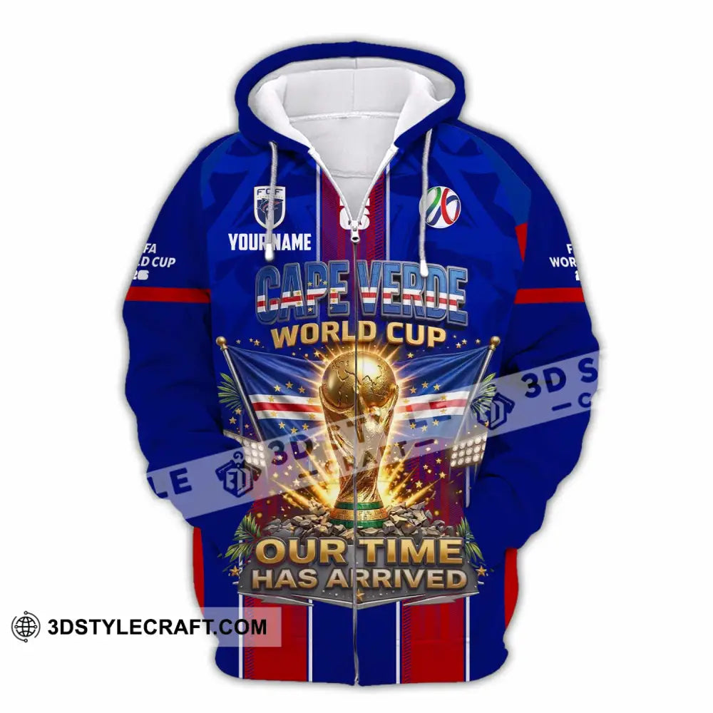 Unisex Shirt - Custom Cape Verde World Cup 2026 Shirt - Zipper Hoodie / S - T-shirt