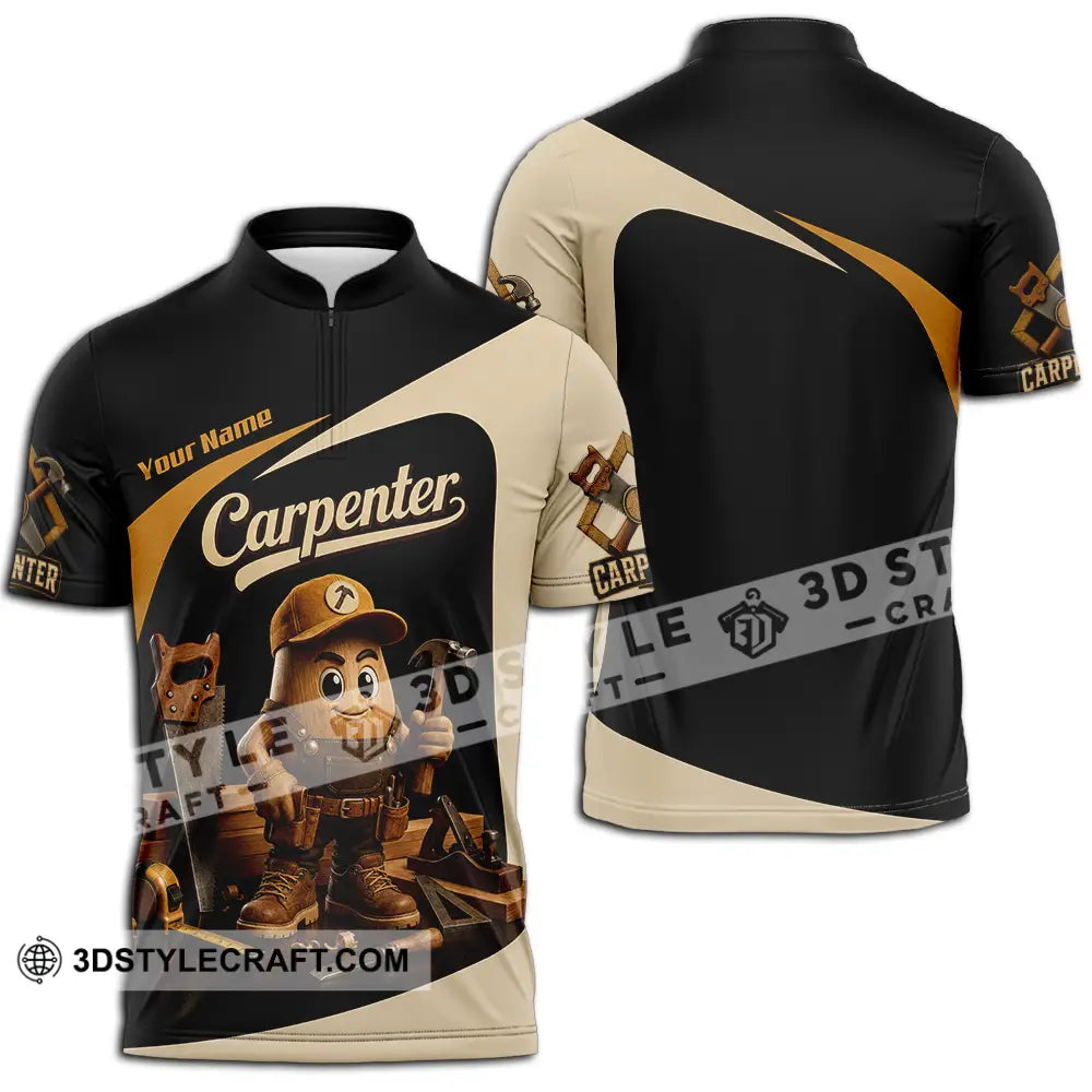Unisex Shirt - Custom Carpenter Shirt - Zipper Polo Shirt / S - T-shirt