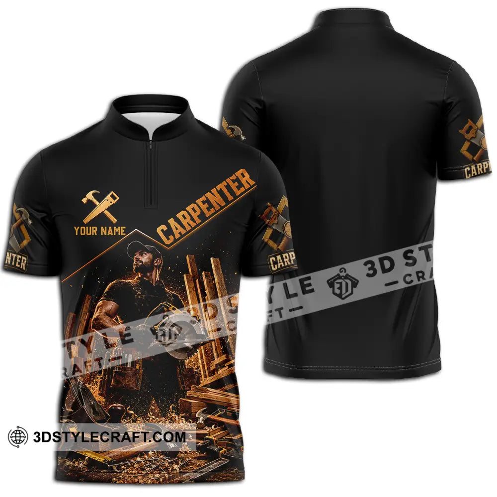 Unisex Shirt - Custom Carpenter Shirt - Zipper Polo Shirt / S - T-shirt