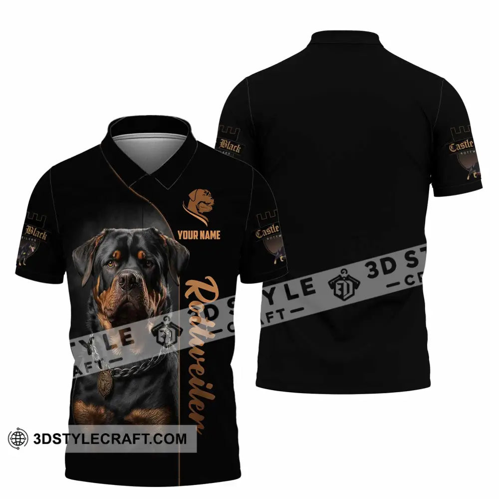 Unisex Shirt - Custom Castle Black Rottweilers Dog Shirt Polo Shirt / S T-shirt