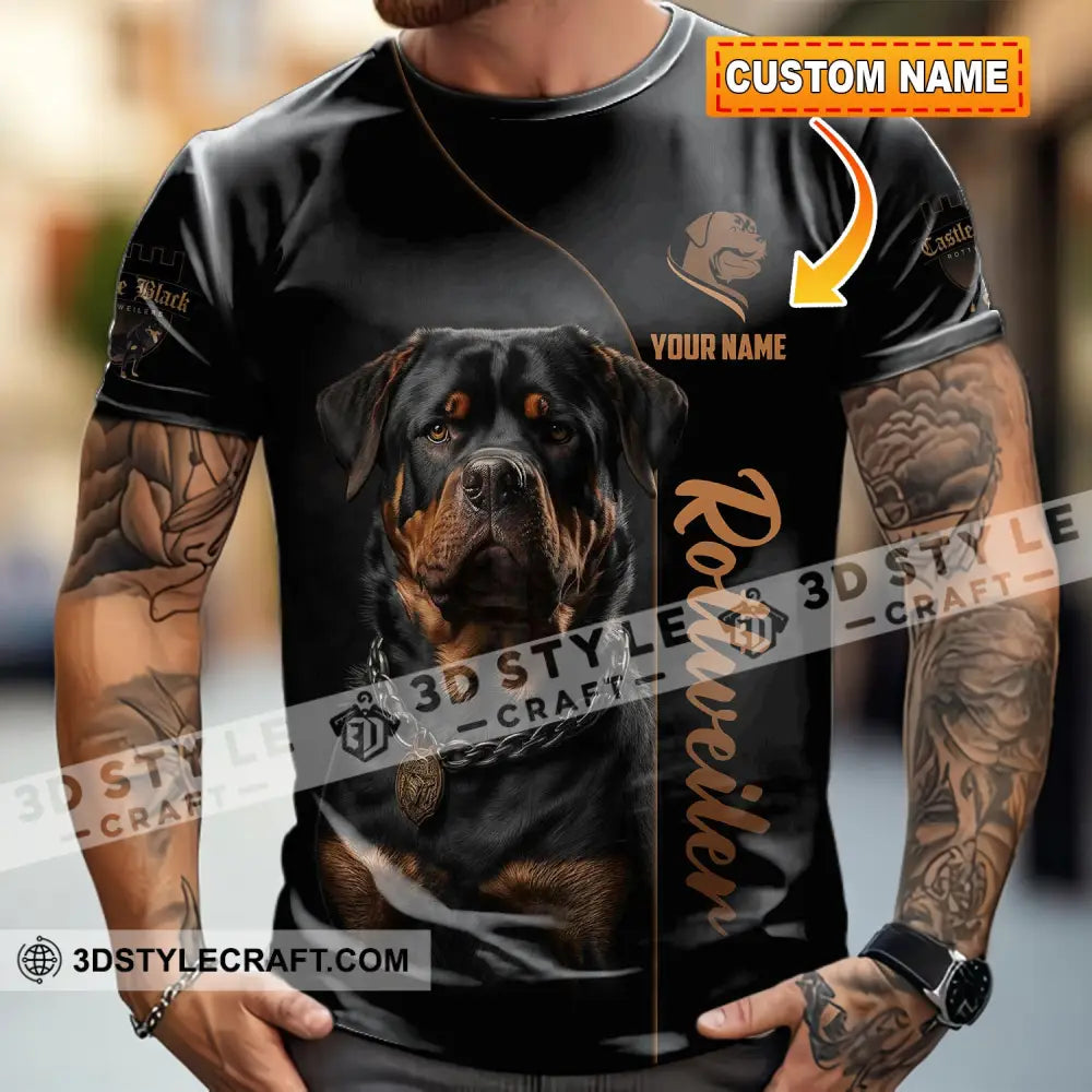 Unisex Shirt - Custom Castle Black Rottweilers Dog Shirt T-shirt