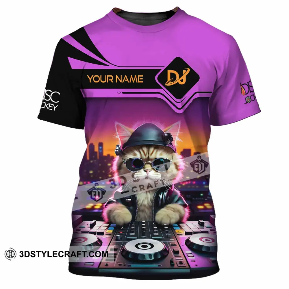 Unisex Shirt - Custom Cat Disc Jockey Shirt T-Shirt / S T-shirt