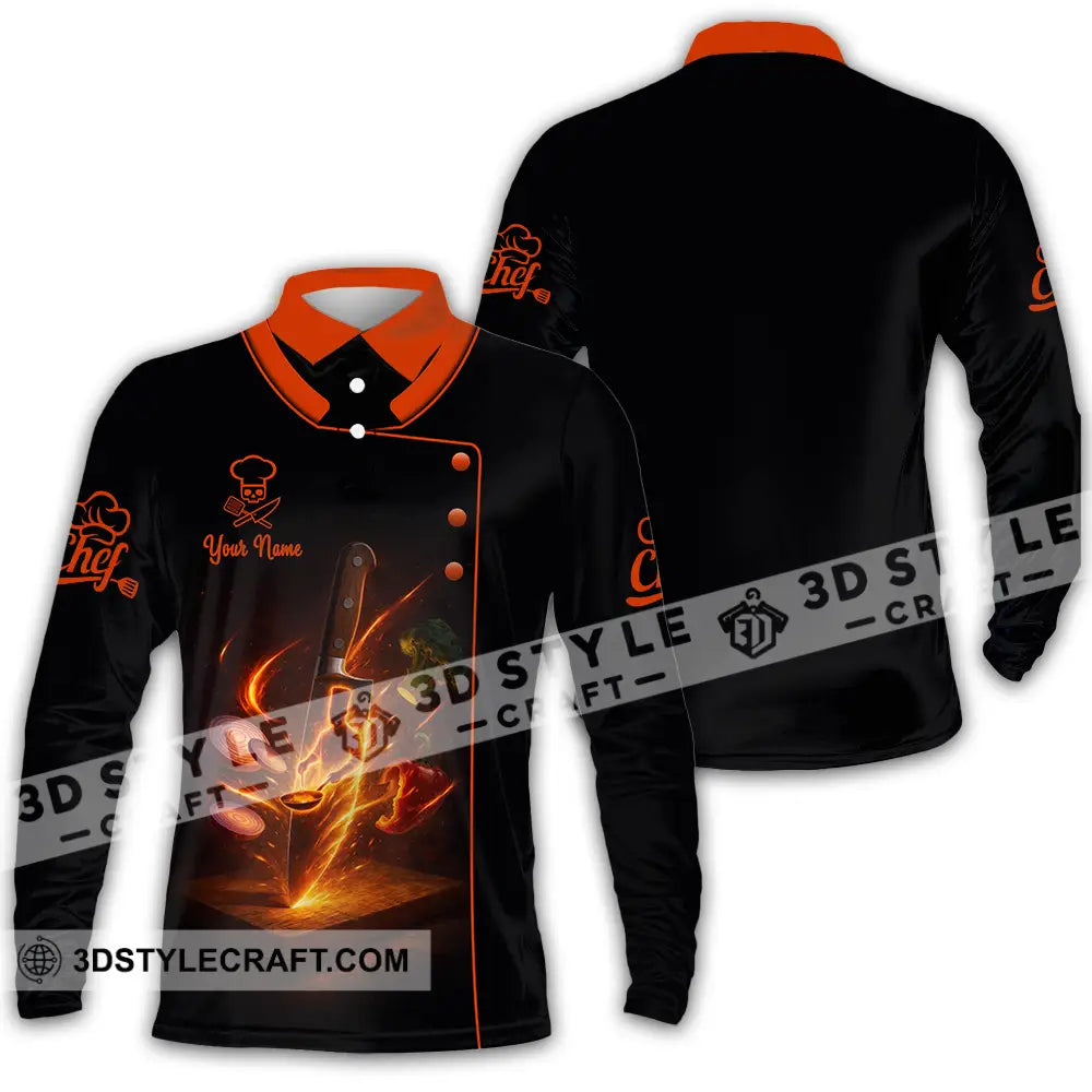 Unisex Shirt - Custom Chef 3D Shirt Long Sleeve Polo / S T-shirt