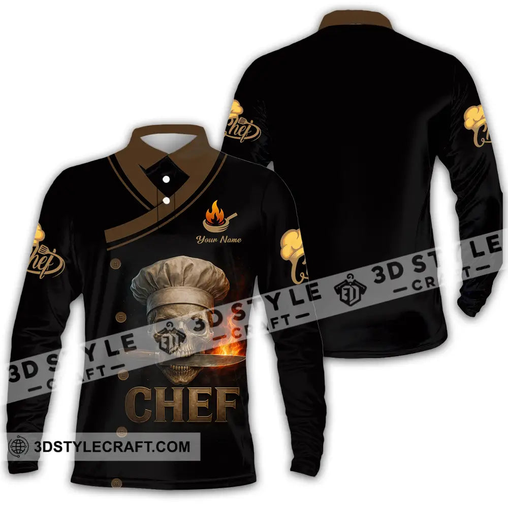 Unisex Shirt - Custom Chef 3D Shirt Long Sleeve Polo / S T-shirt