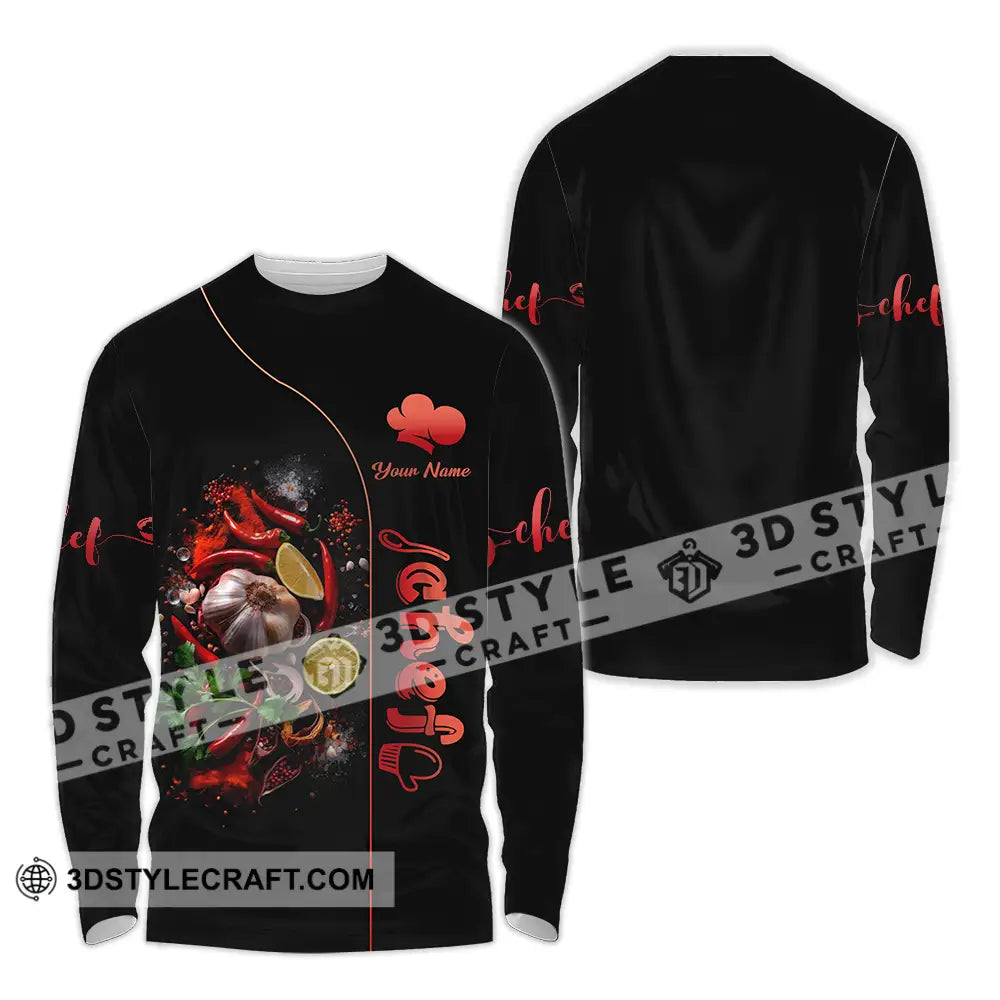 Unisex Shirt - Custom Chef 3D Shirt Long Sleeve Shirt / S T-shirt
