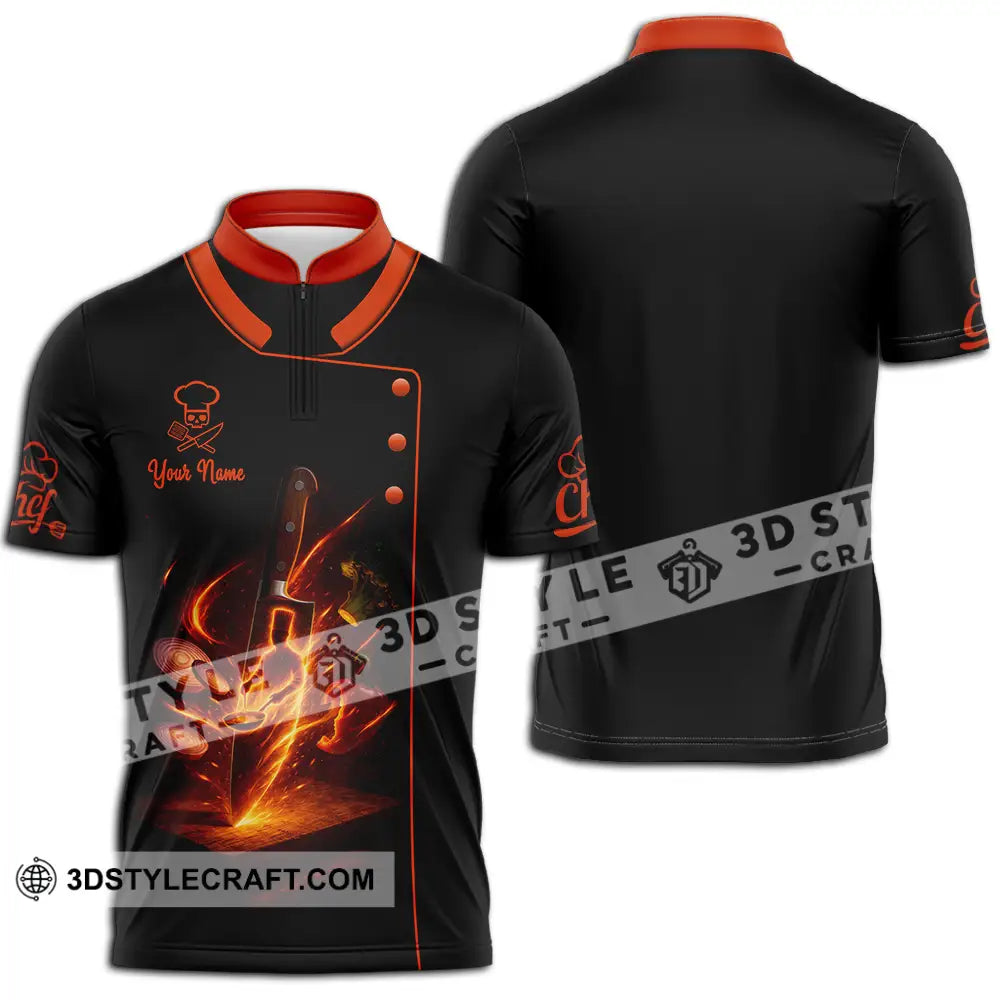 Unisex Shirt - Custom Chef 3D Shirt Zipper Polo Shirt / S T-shirt