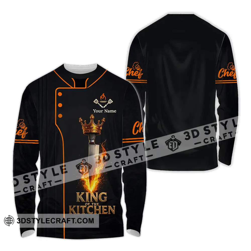 Unisex Shirt - Custom Chef King Kitchen 3D Shirt Long Sleeve Shirt / S T-shirt