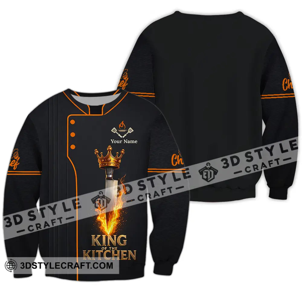 Unisex Shirt - Custom Chef King Kitchen 3D Shirt Long Sleeve / S T-shirt