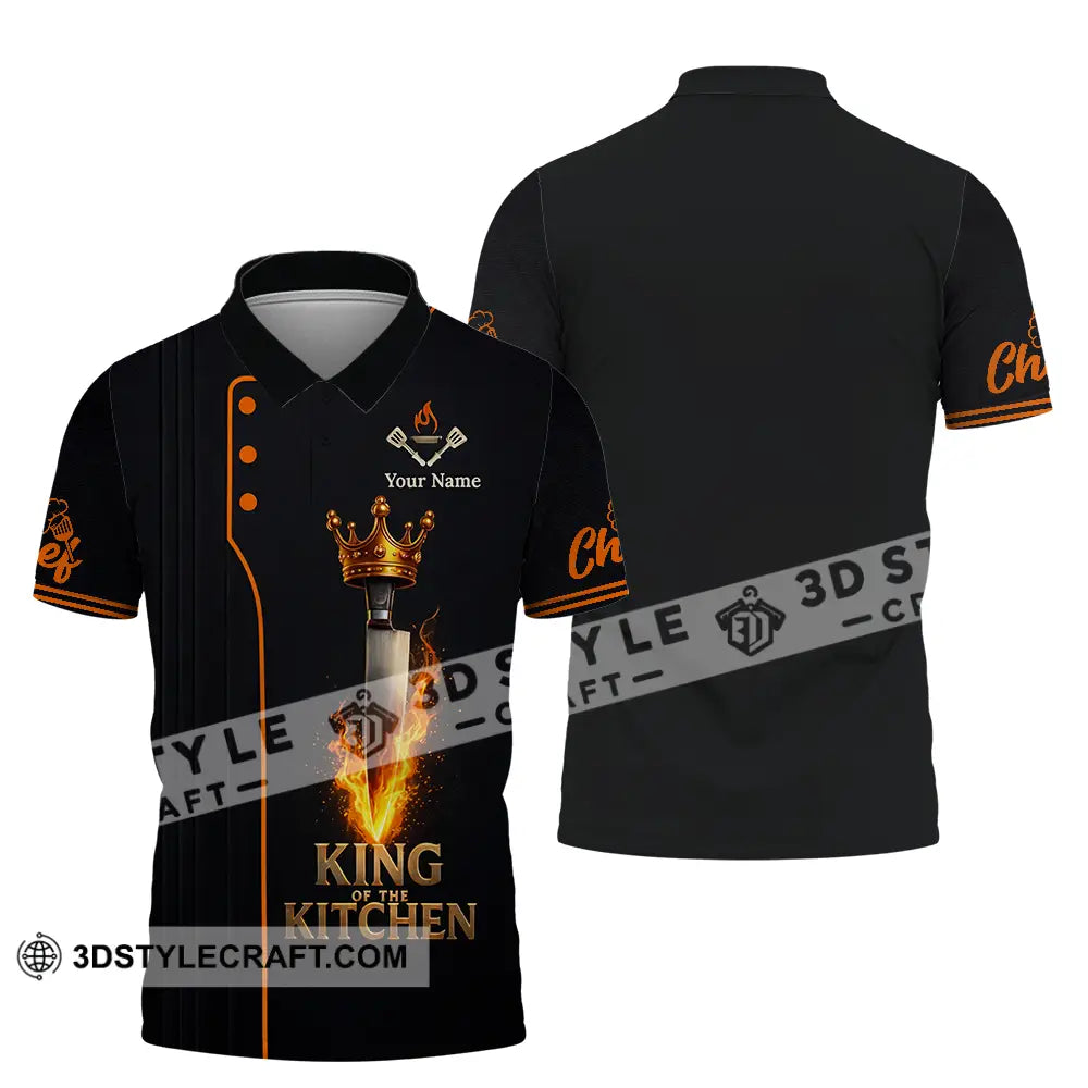 Unisex Shirt - Custom Chef King Kitchen 3D Shirt Polo Shirt / S T-shirt