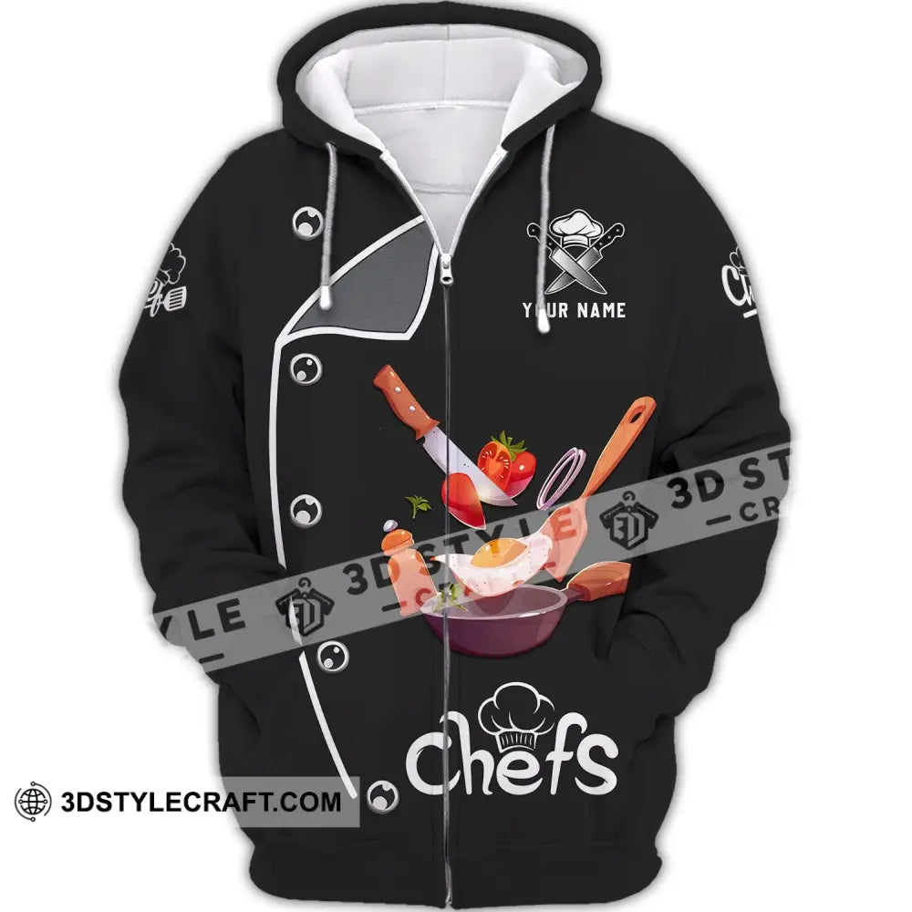 Unisex Shirt - Custom Chef Name Gift For Kitchen Lover Chefs Zipper Hoodie / S T-Shirt