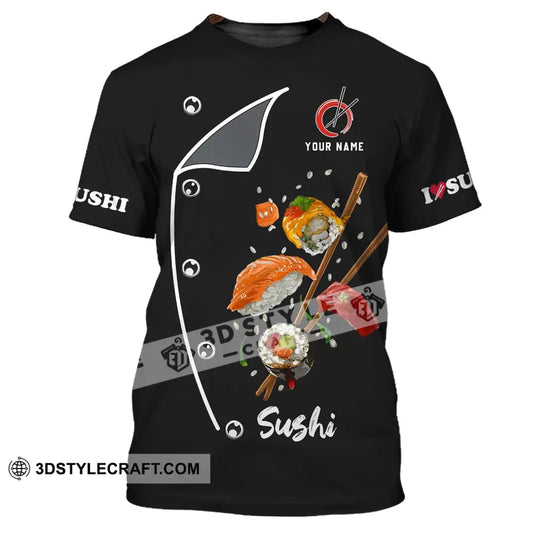 Unisex Shirt - Custom Chef Name I Love Sushi Gift For Japan Kitchen Lover T-Shirt / S T-Shirt