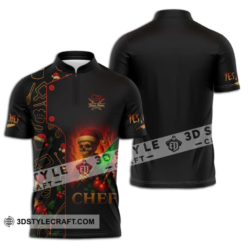 Unisex Shirt - Custom Chef Shirt Zipper Polo Shirt / S T-shirt