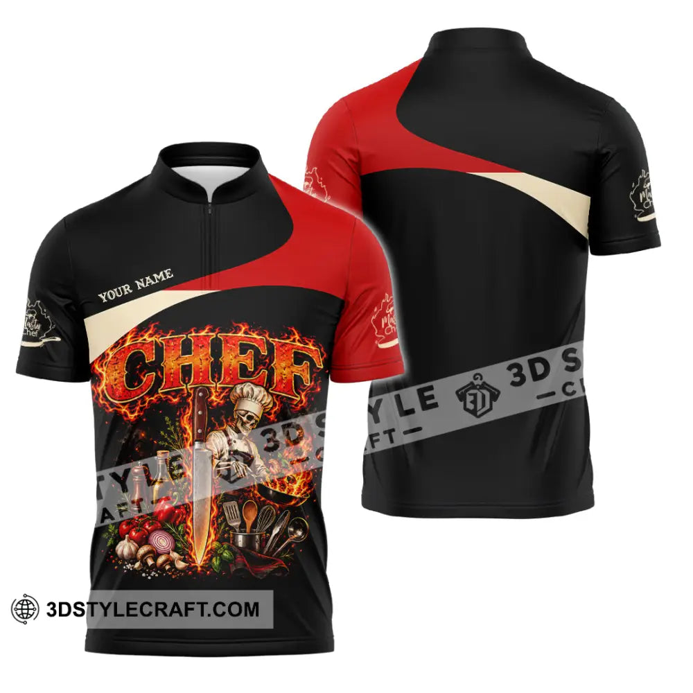 Unisex Shirt - Custom Chef Shirt - Zipper Polo Shirt / S - T-shirt
