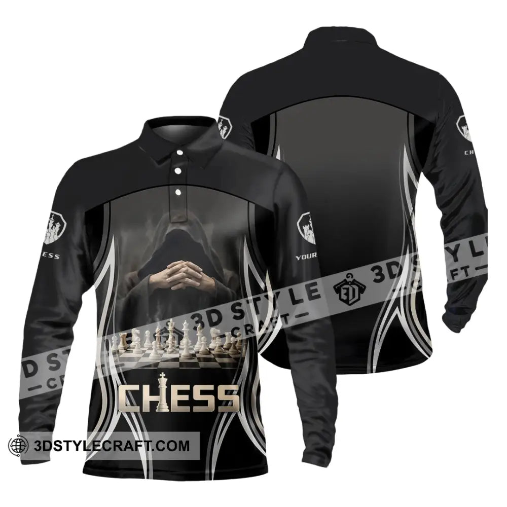Unisex Shirt - Custom Chess 3D Shirt - Long Sleeve Polo / S - T-shirt