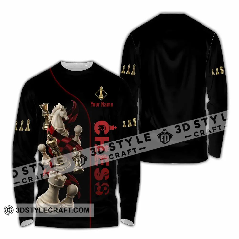 Unisex Shirt - Custom Chess 3D Shirt Long Sleeve Shirt / S T-shirt