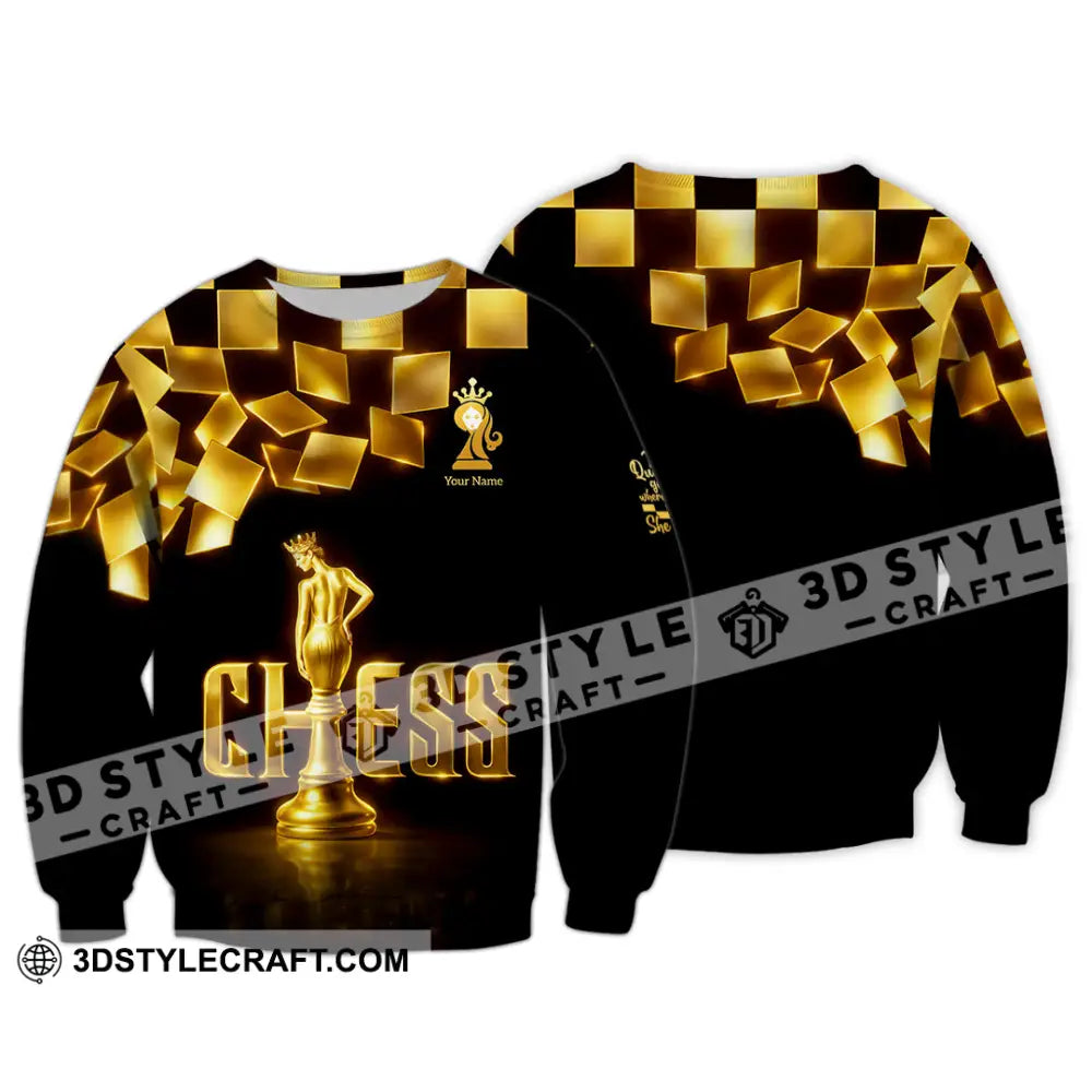 Unisex Shirt - Custom Chess 3D Shirt - Long Sleeve / S - T-shirt