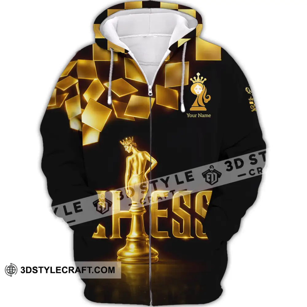 Unisex Shirt - Custom Chess 3D Shirt - Zipper Hoodie / S - T-shirt