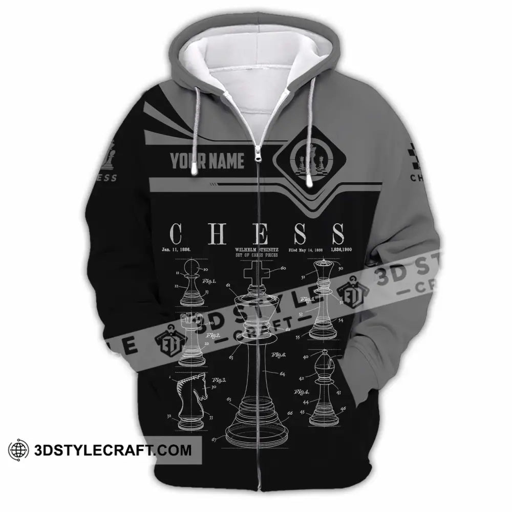 Unisex Shirt - Custom Chess 3D Shirt Zipper Hoodie / S T-shirt