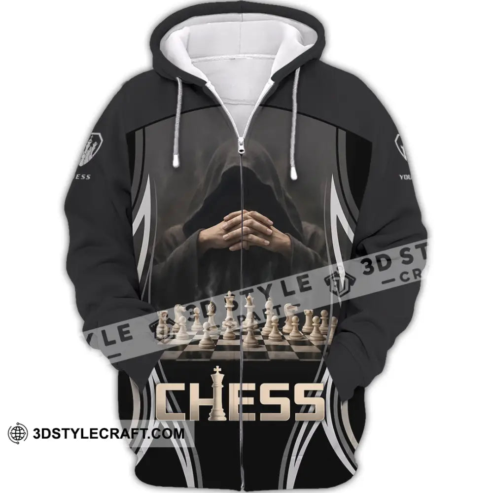 Unisex Shirt - Custom Chess 3D Shirt - Zipper Hoodie / S - T-shirt