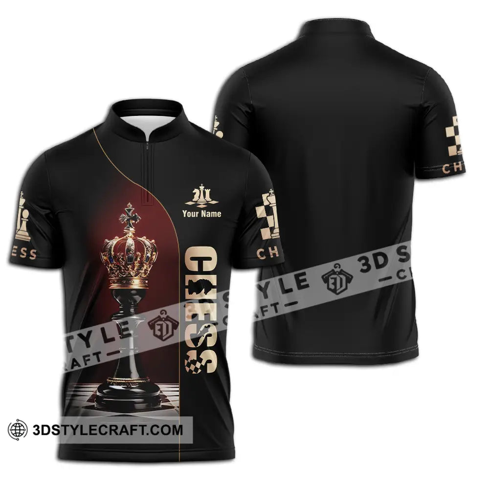 Unisex Shirt - Custom Chess 3D Shirt Zipper Polo Shirt / S T-shirt