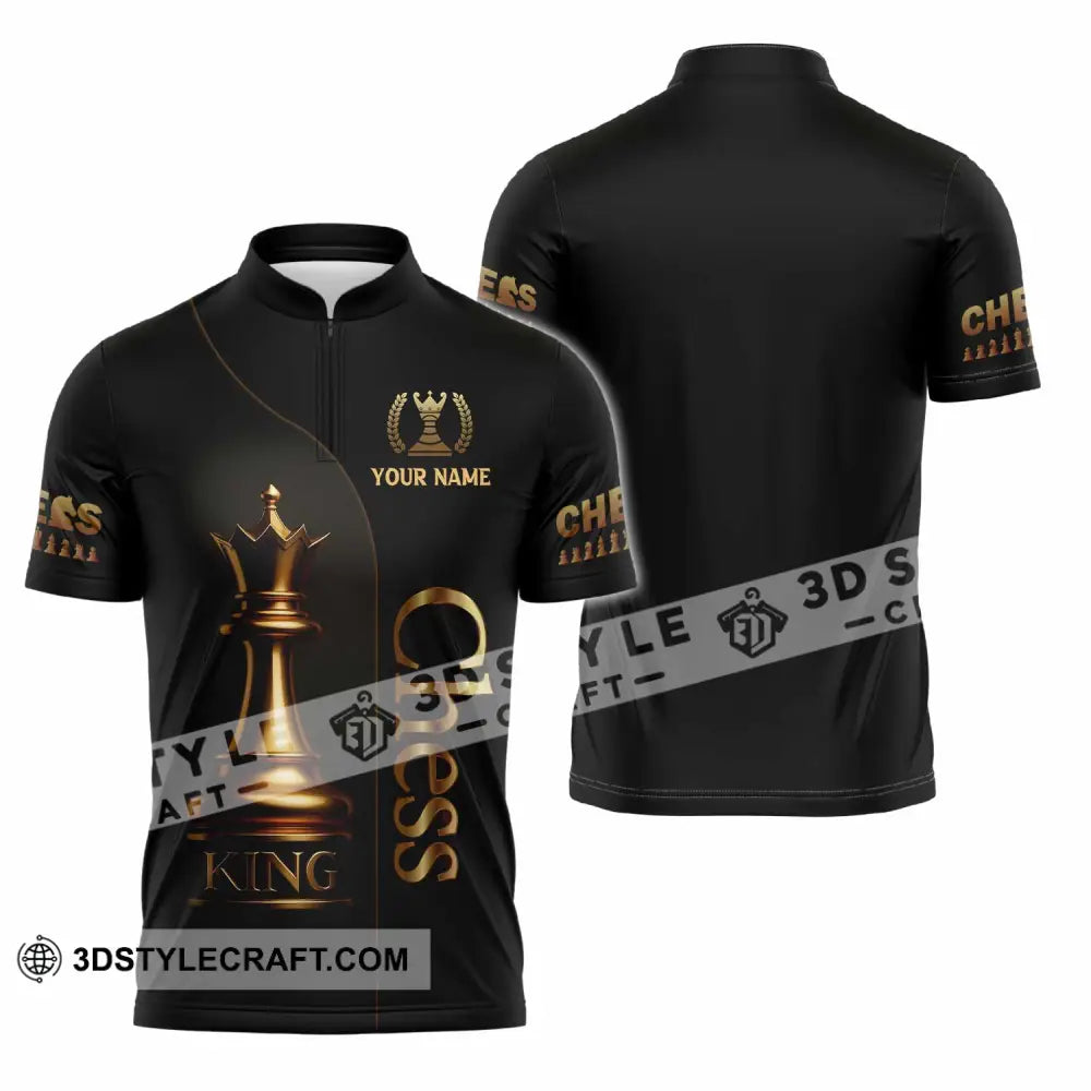 Unisex Shirt - Custom Chess 3D Shirt Zipper Polo Shirt / S T-shirt