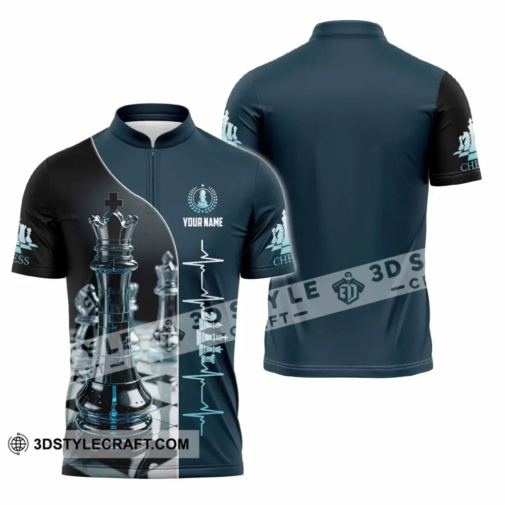 Unisex Shirt - Custom Chess Heartbeat Shirt Zipper Polo Shirt / S T-shirt