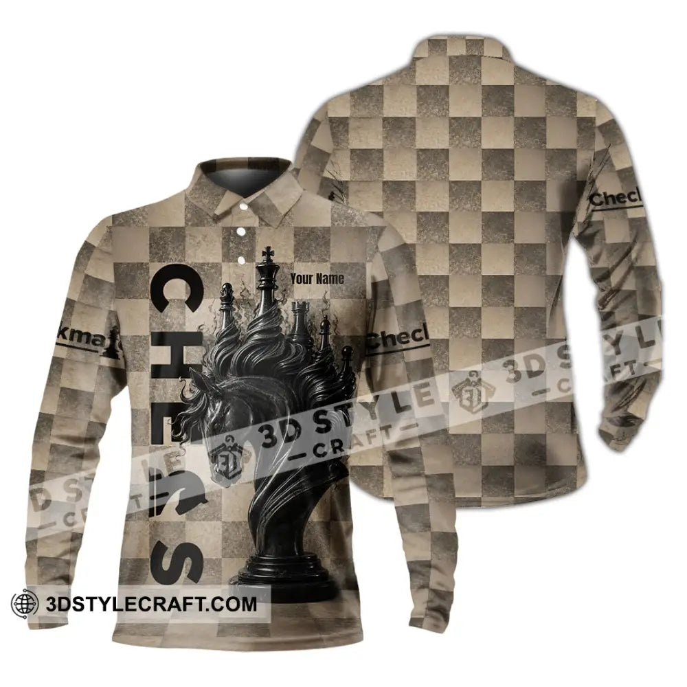 Unisex Shirt - Custom Chess Shirt - Long Sleeve Polo / S - T-shirt