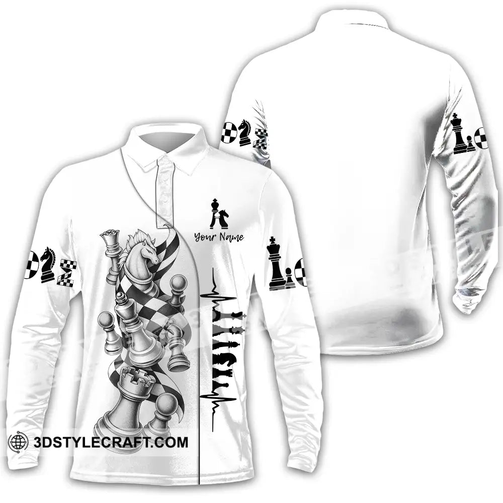 Unisex Shirt - Custom Chess Shirt - Long Sleeve Polo / S - T-shirt