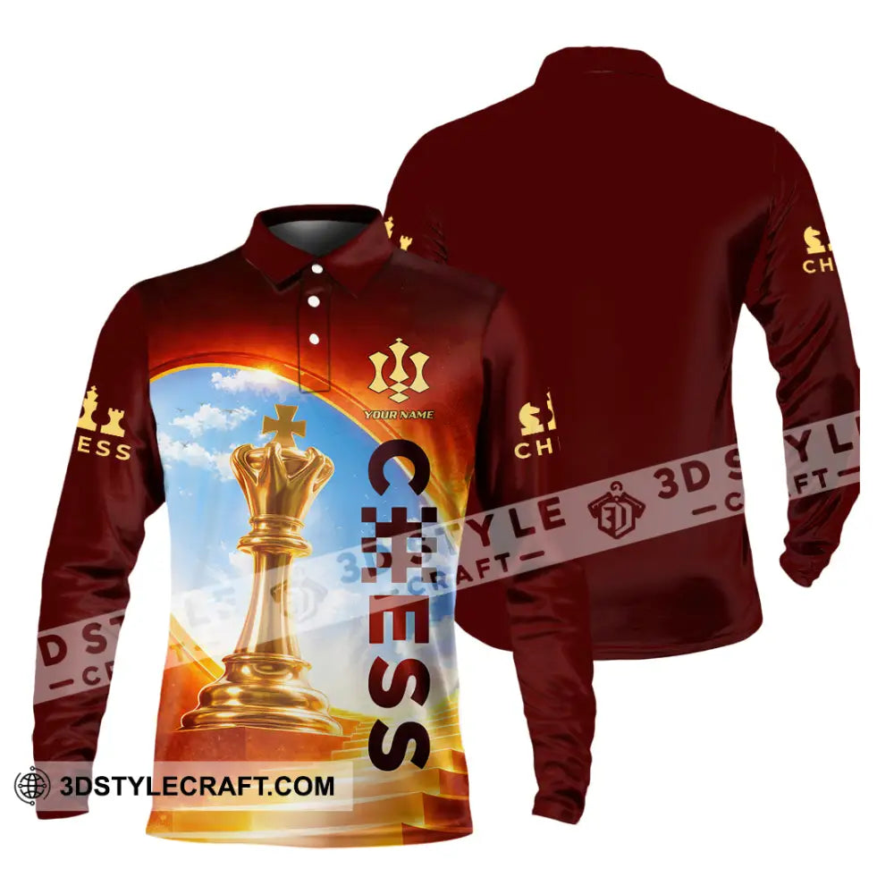 Unisex Shirt - Custom Chess Lover 3D Shirt Long Sleeve Polo / S T-shirt