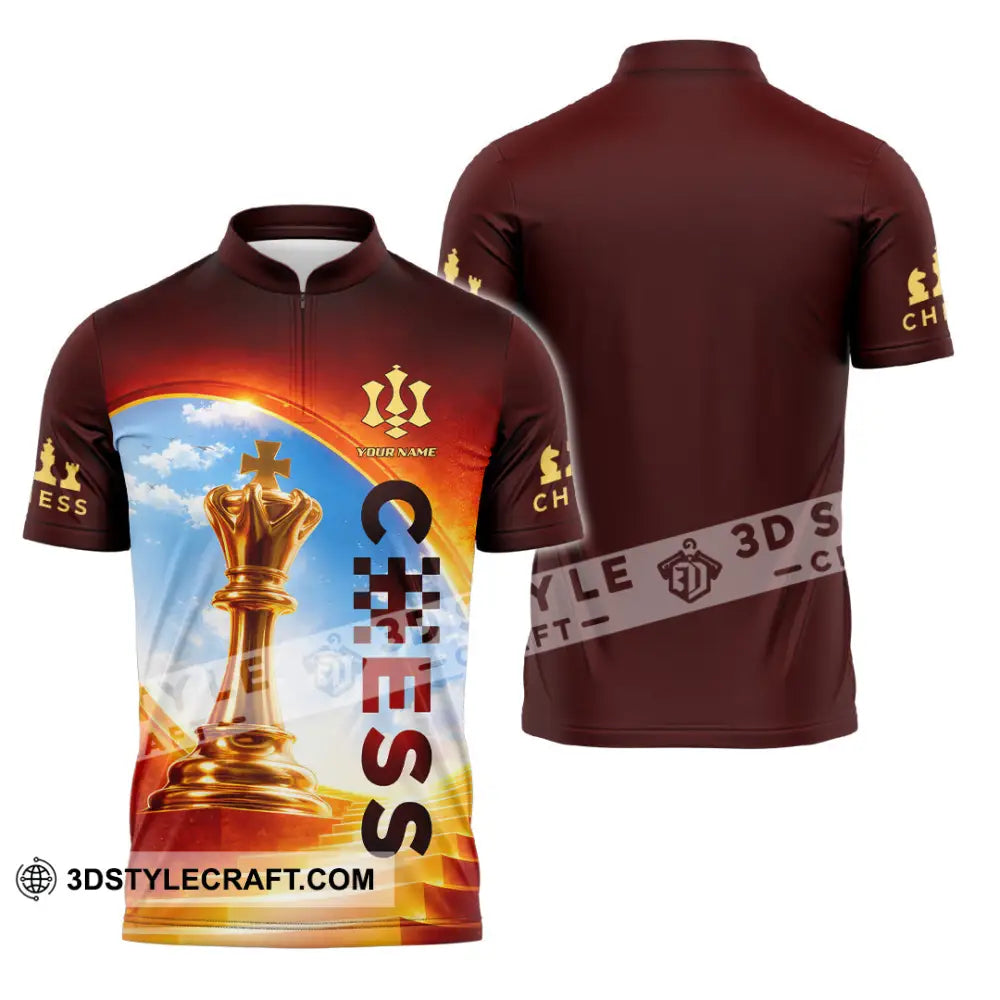 Unisex Shirt - Custom Chess Lover 3D Shirt Zipper Polo Shirt / S T-shirt