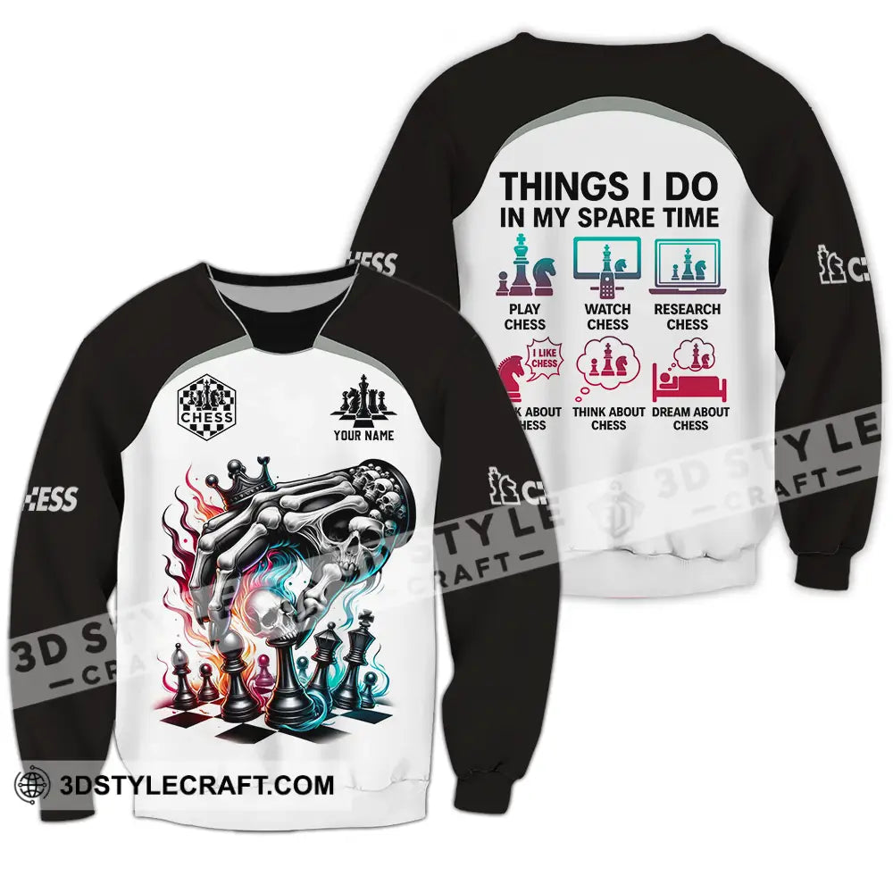Unisex Shirt - Custom Chess Lover Classic Shirt Things I Do In My Spare Time Long Sleeve / S T-shirt