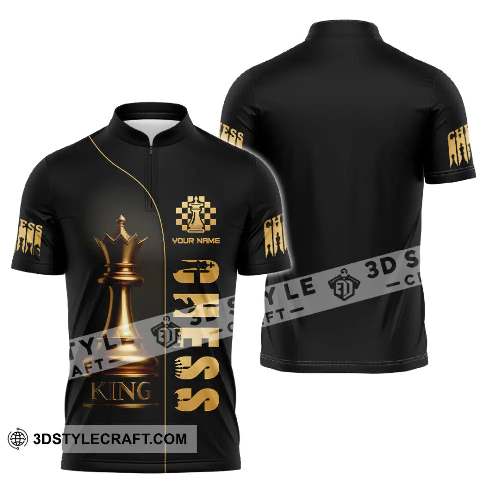 Unisex Shirt - Custom Chess Player 3D Shirt Zipper Polo Shirt / S T-shirt