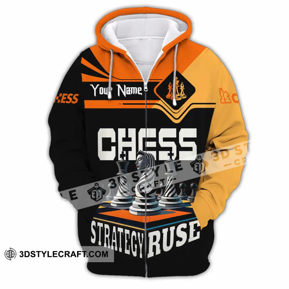 Unisex Shirt Custom Chess Strategy Ruse Shirt Zipper Hoodie / S T shirt