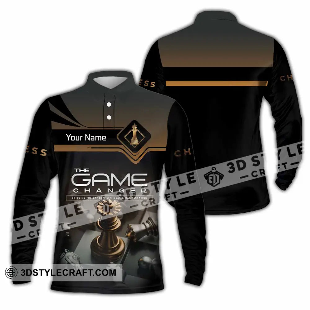 Unisex Shirt - Custom Chess The Game Changer 3D Shirt Long Sleeve Polo / S T-shirt