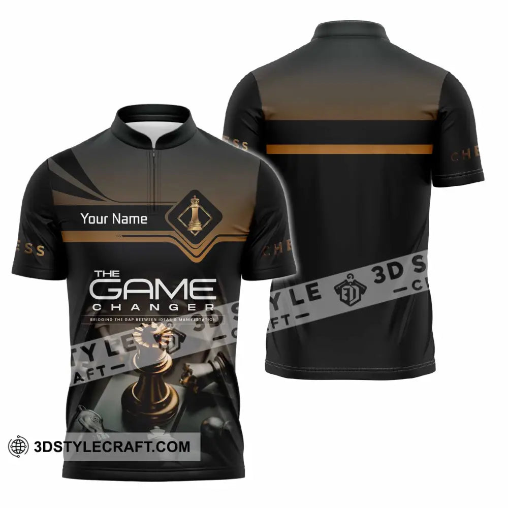 Unisex Shirt - Custom Chess The Game Changer 3D Shirt Zipper Polo Shirt / S T-shirt
