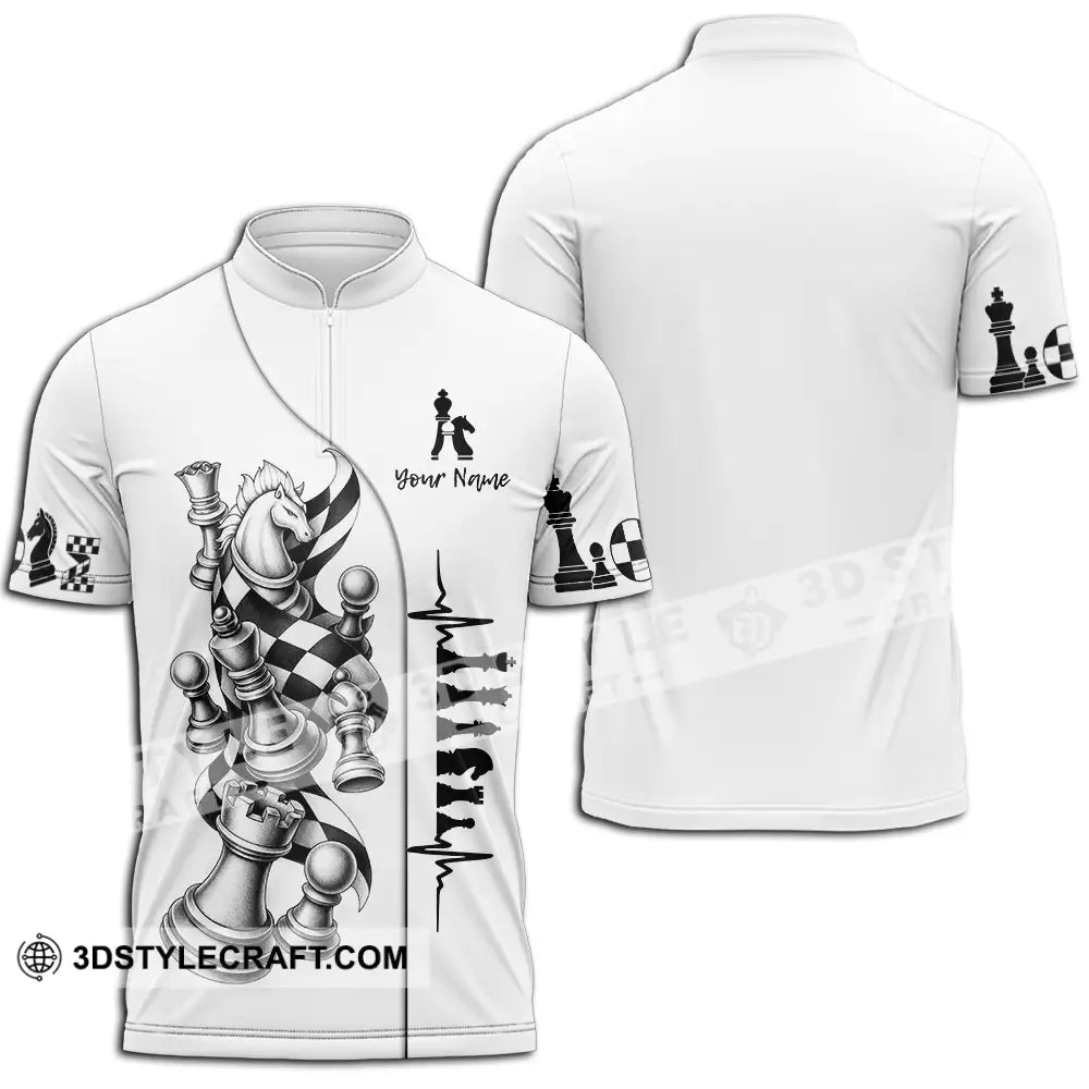 Unisex Shirt - Custom Chess Shirt - Zipper Polo Shirt / S - T-shirt