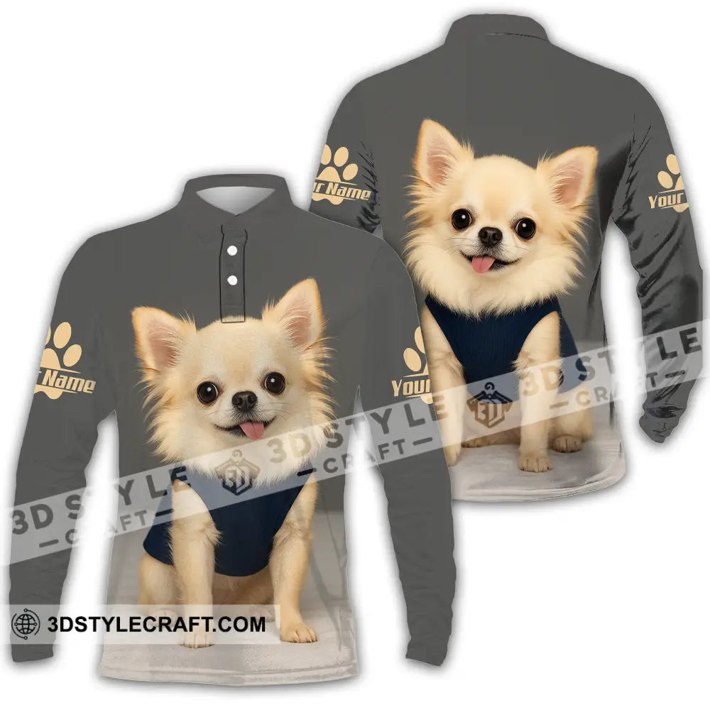 Unisex Shirt - Custom Chihuahua Shirt Long Sleeve Polo / S T-shirt
