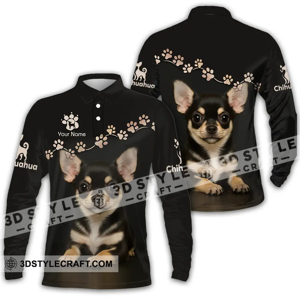 Unisex Shirt - Custom Chihuahua Shirt Long Sleeve Polo / S T-shirt