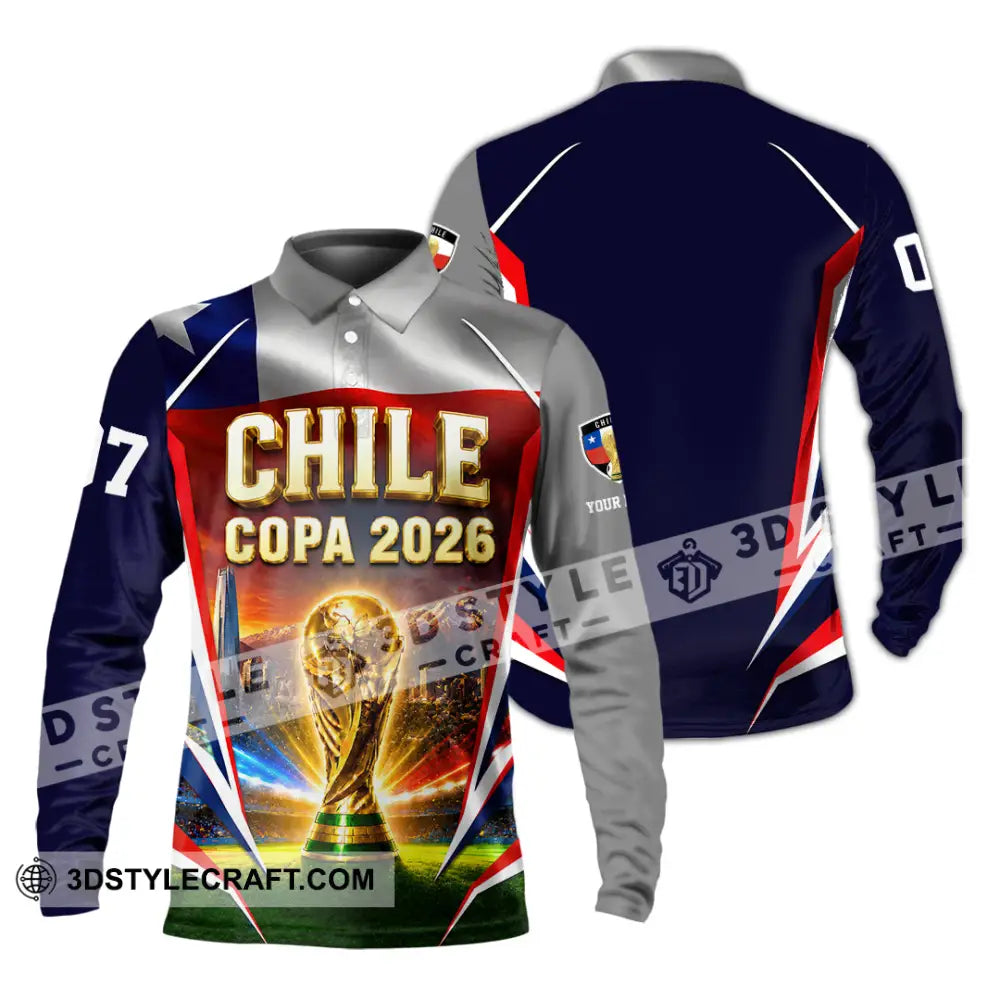 Unisex Shirt - Custom Chile Copa 2026 Shirt - Long Sleeve Polo / S - T-shirt