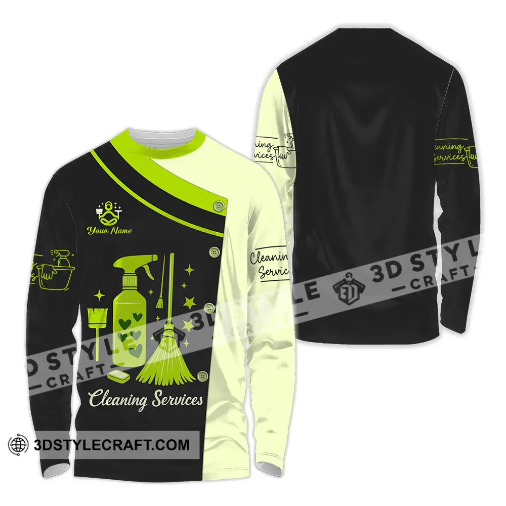 Unisex Shirt - Custom Cleaning Service Shirt Long Sleeve Shirt / S T-shirt